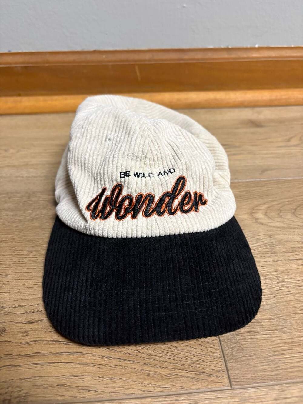 Be Wild and Wander Embroidered Corduroy Baseball Cap